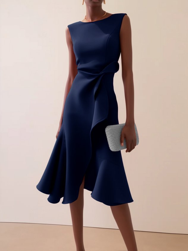 Elegant Formal Gown Midi Dress