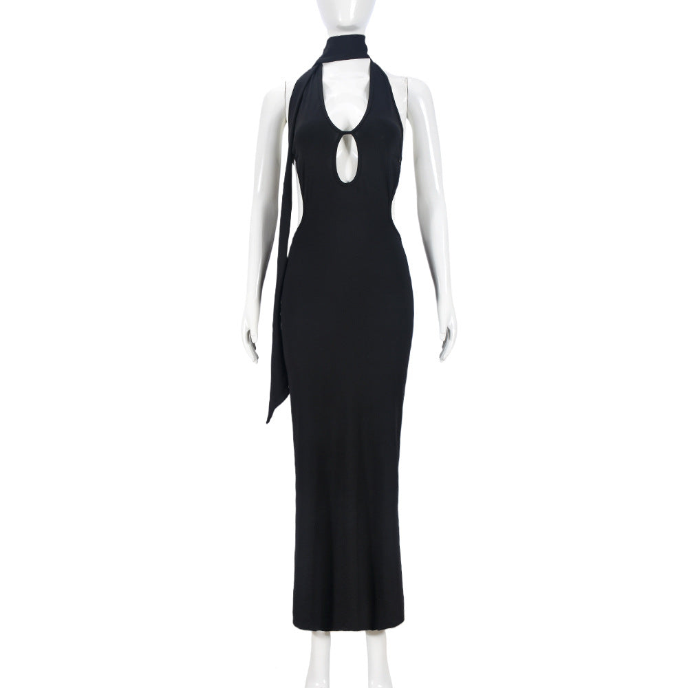 Dress Women Clothing Corset Hollow Out Cutout out Neck Sexy Hollow Out Cutout out Backless Slimming Maxi Dress
