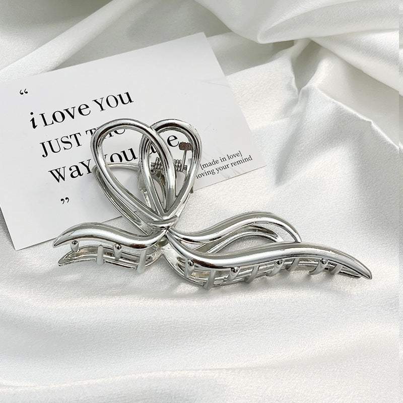Premium Bow Metallic Large Hair Claw
