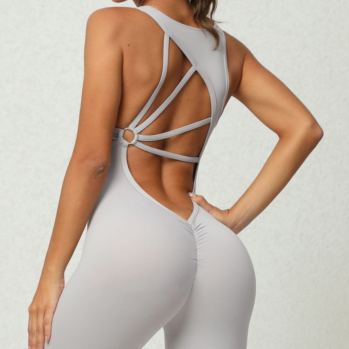 Pleated Peach Hip Yoga Pants Tight Quick Drying Fitness Pants Women Training Dance Sports Yoga Jumpsuit