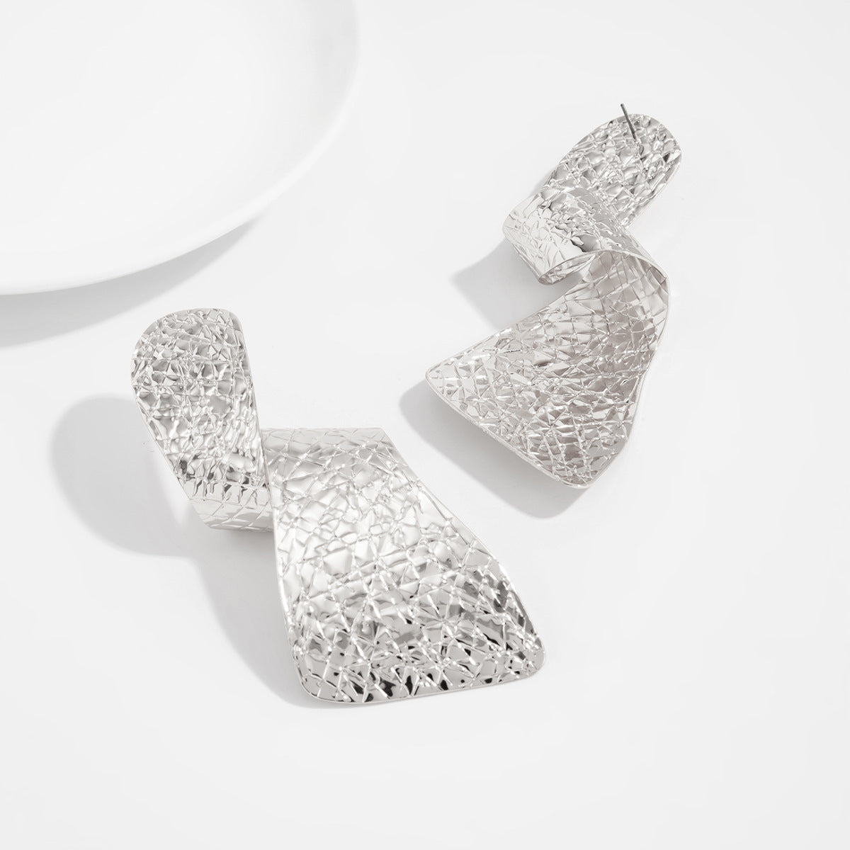 Minimalist Irregular Spiral Geometric Stud Earrings