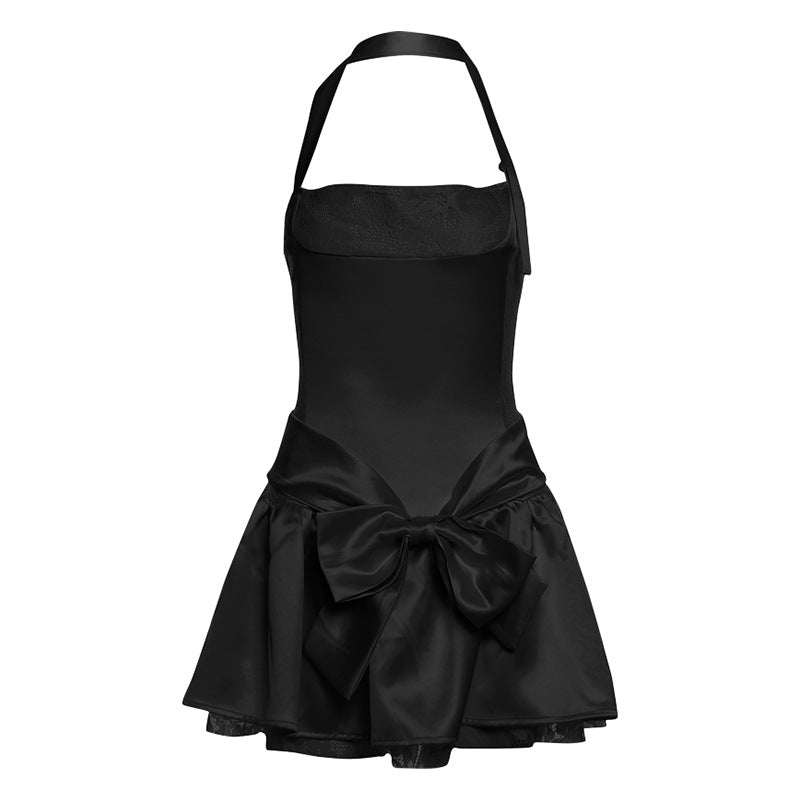 Summer Women Clothing Sexy Bow Halter Backless Slim Dress Women
