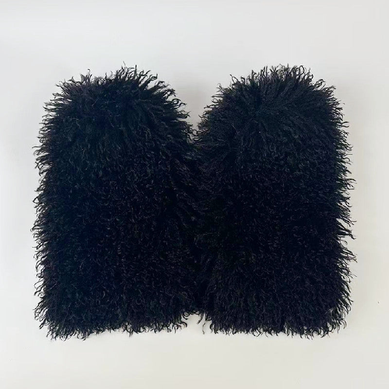 Shearling Lined Cable Knit Leg Warmers