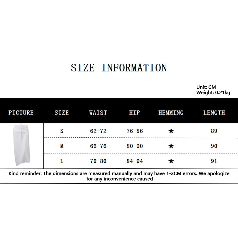 y2k Long Skirt Women Summer Clothes Solid Color Ruched Waist Side Split Skirt Skirt Evening Party Skirts Streetwear