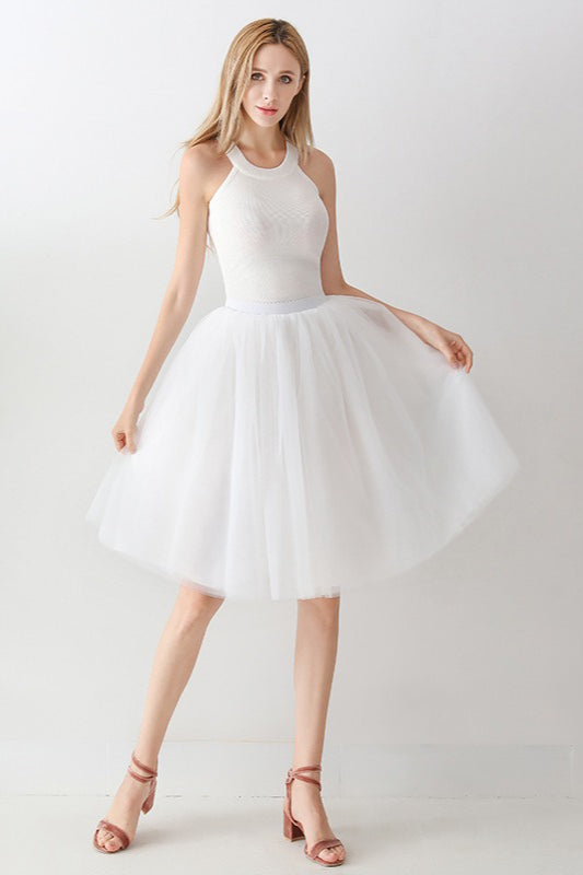 Adult High Waist Tulle Puff Mini Skirt