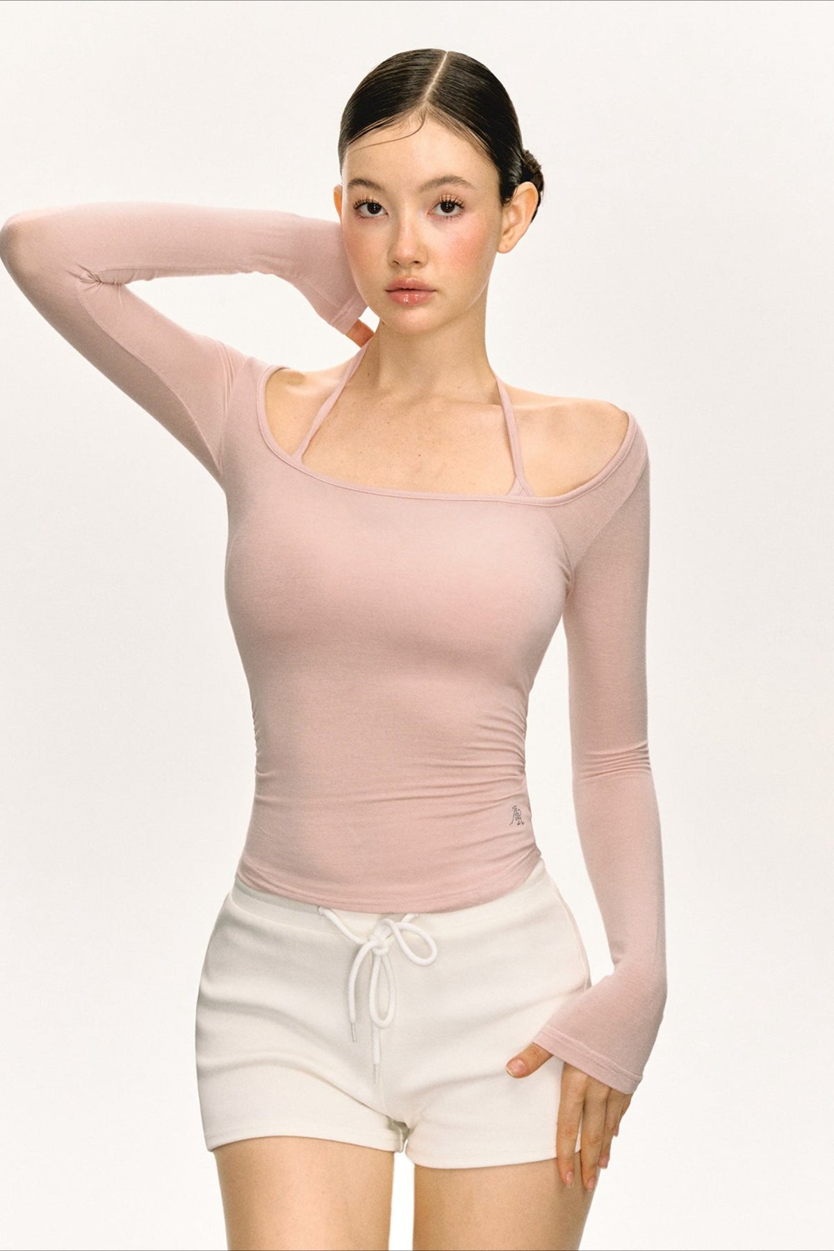 Cropped Layered Look Long Sleeve Top