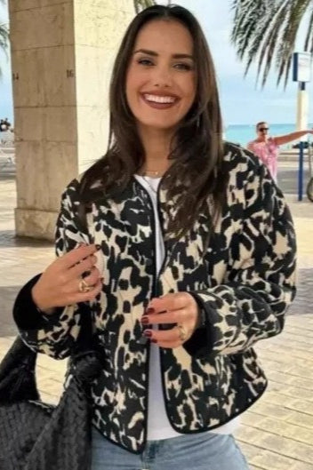 Textured Animal Print Jacket
