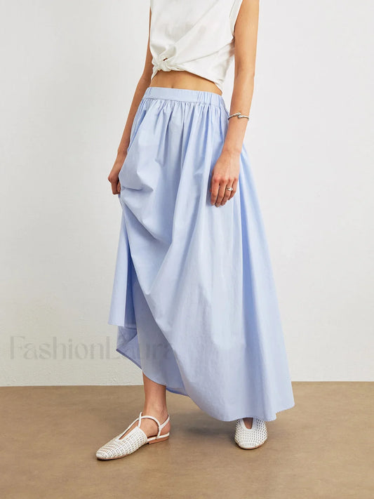 Cotton A-Line Skirt With Pockets