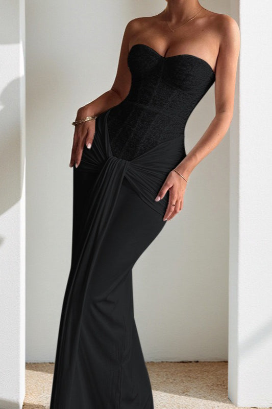 Strapless Backless Ribbon Elegant Formal Dress
