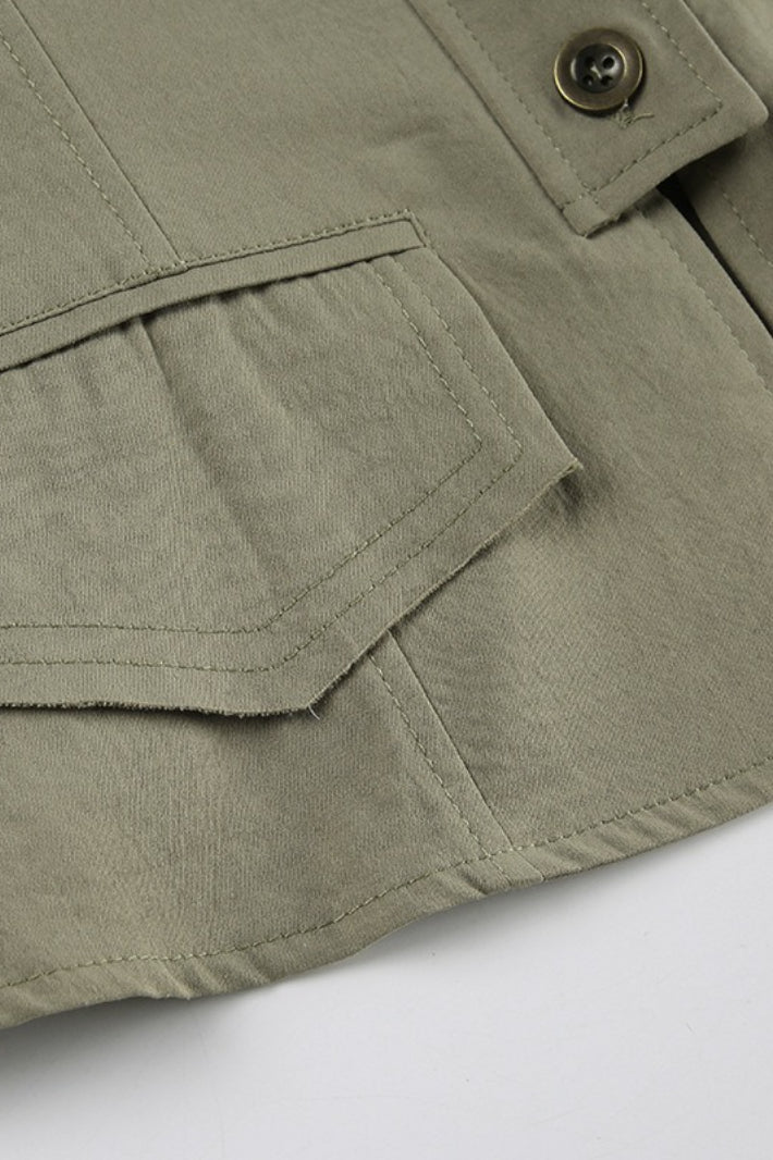 Panel Pocket Stand Collar Jacket
