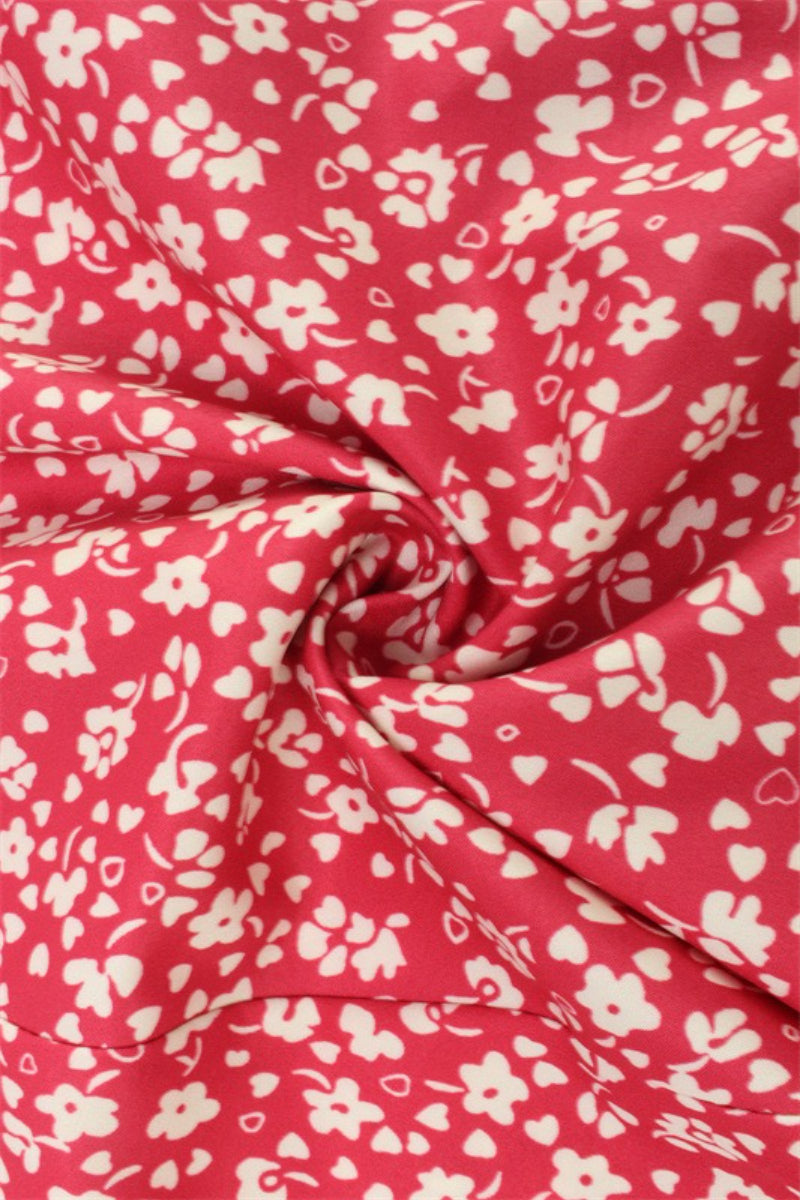Square Neck Backless Strap A Line Floral Dress