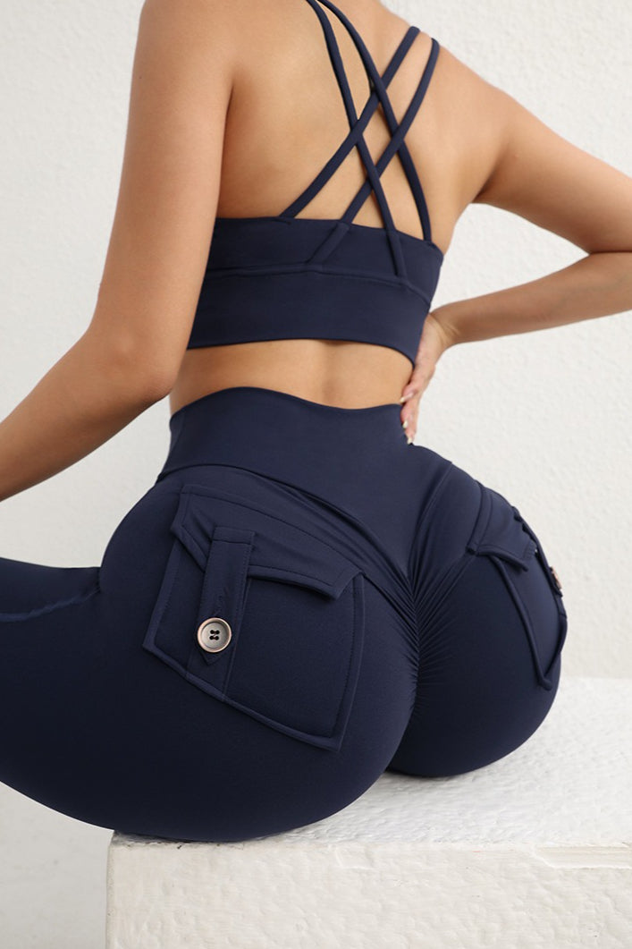 Utility Button High-Waist Booty Leggings