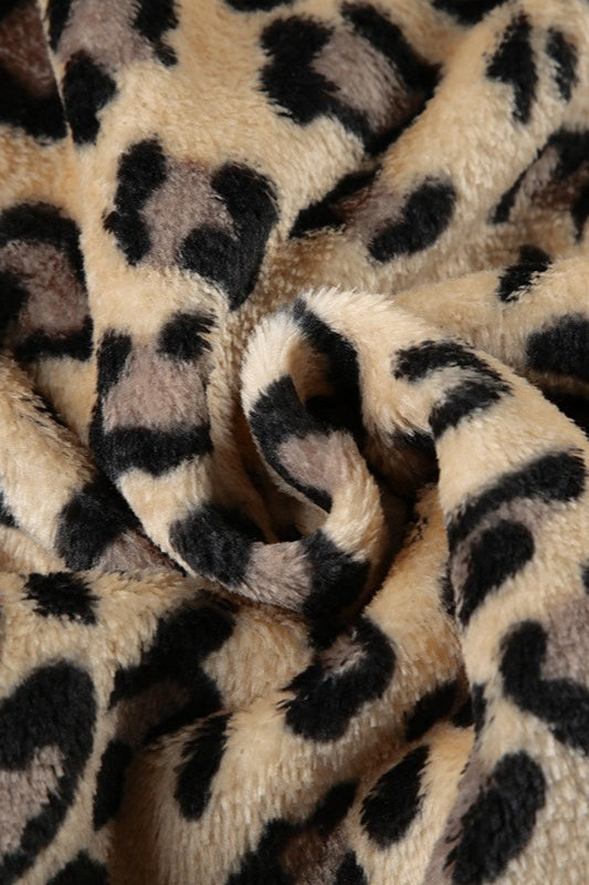 Sexy Leopard Plush Crop Coat