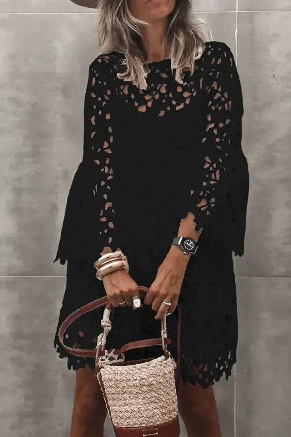 Lace flower temperament small fragrance style short skirt