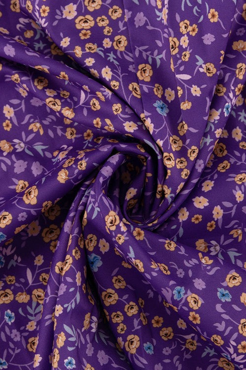 Doll Collar Short Sleeve Tie Waist Maxi Floral Dress