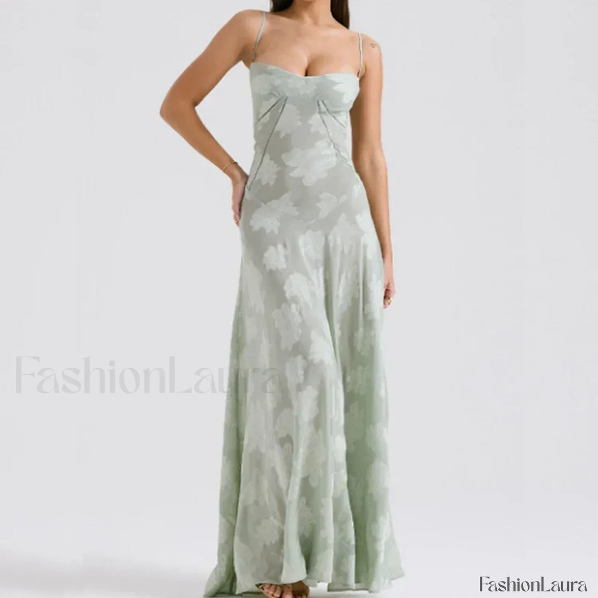 Embroidered Lace Off Shoulder Maxi Dress