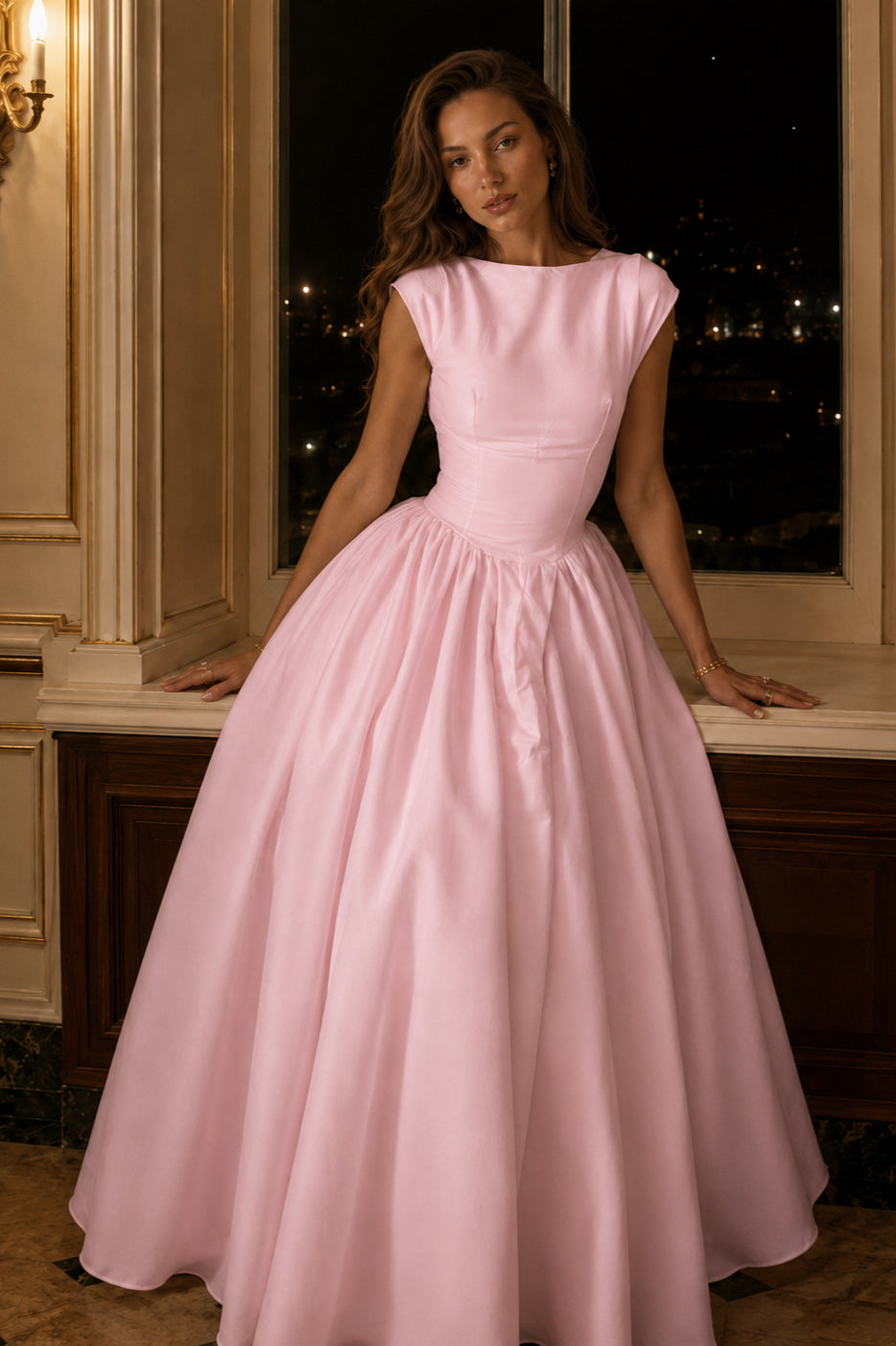 Sexy Off Shoulder Sleeveless Backless Waist Cinched Party Dress