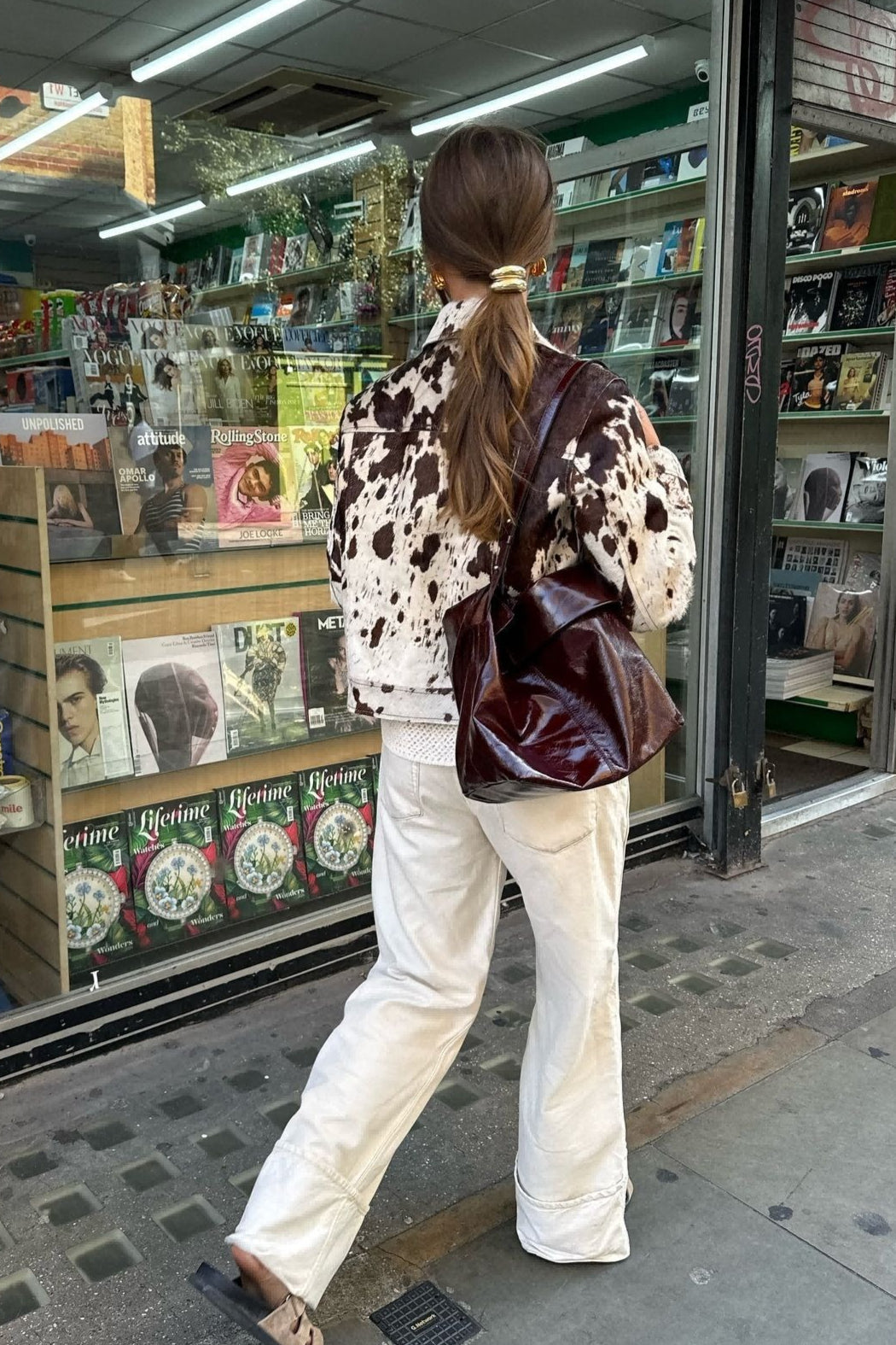 Color Block Printed Wool Jacket