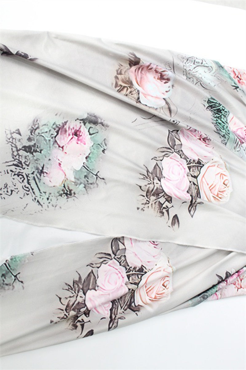Floral Print Cami Top Side Slit Skirt Set