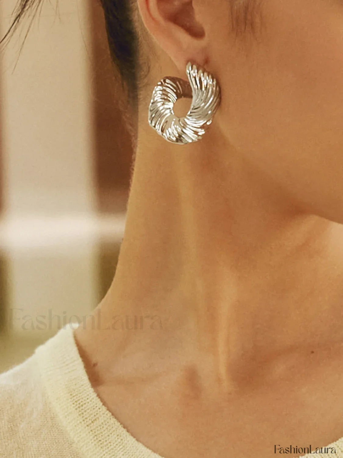 Geometric Irregular Texture Stud Earrings