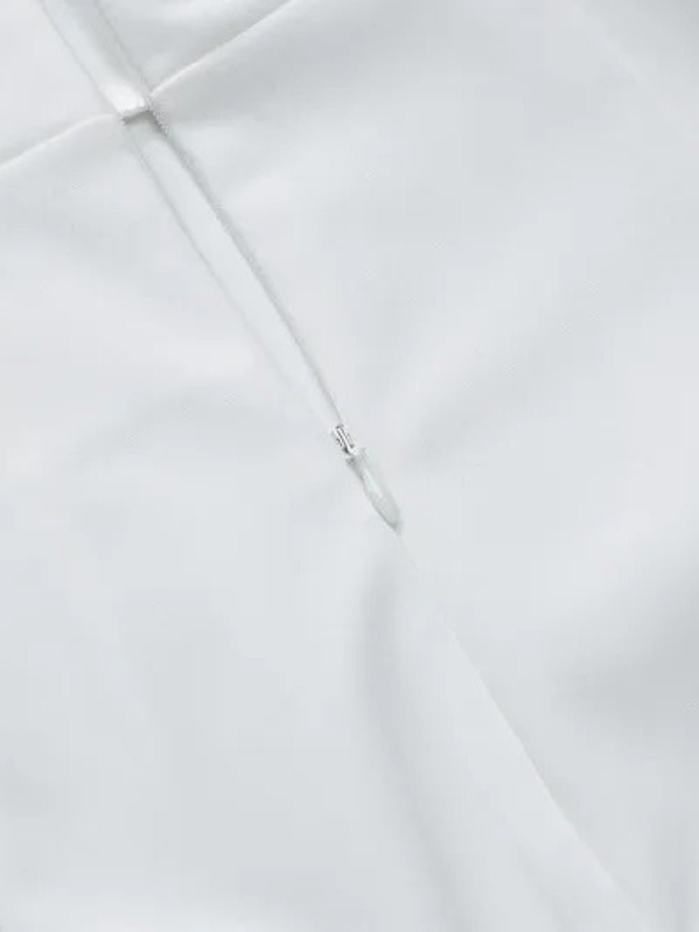White Halter Neck Square Neck Princess Seam Fit and Flare Mini Dress
