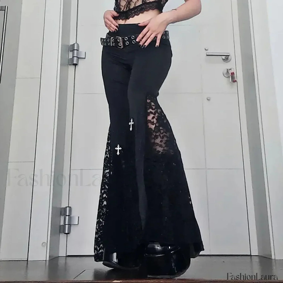 Goth Mall Flared Pants for Halloween