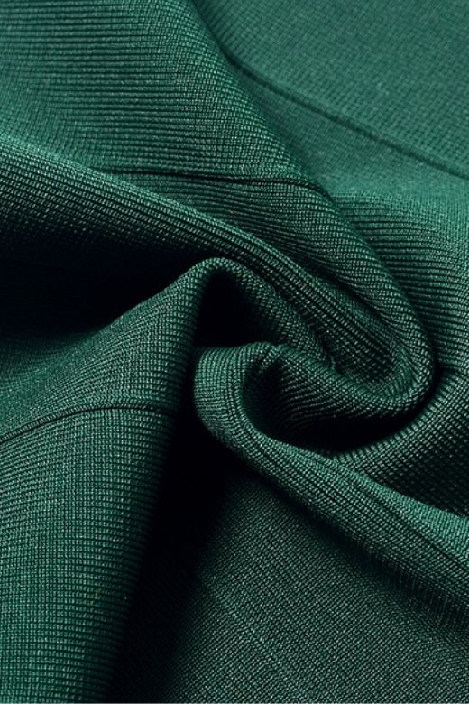 Emerald Green Wide Strap Tiered Bandage Bodycon Mini Dress