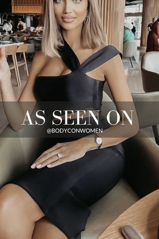 Classic Black One Shoulder Cut Out Waist Cut Out Bandage Midi Dress