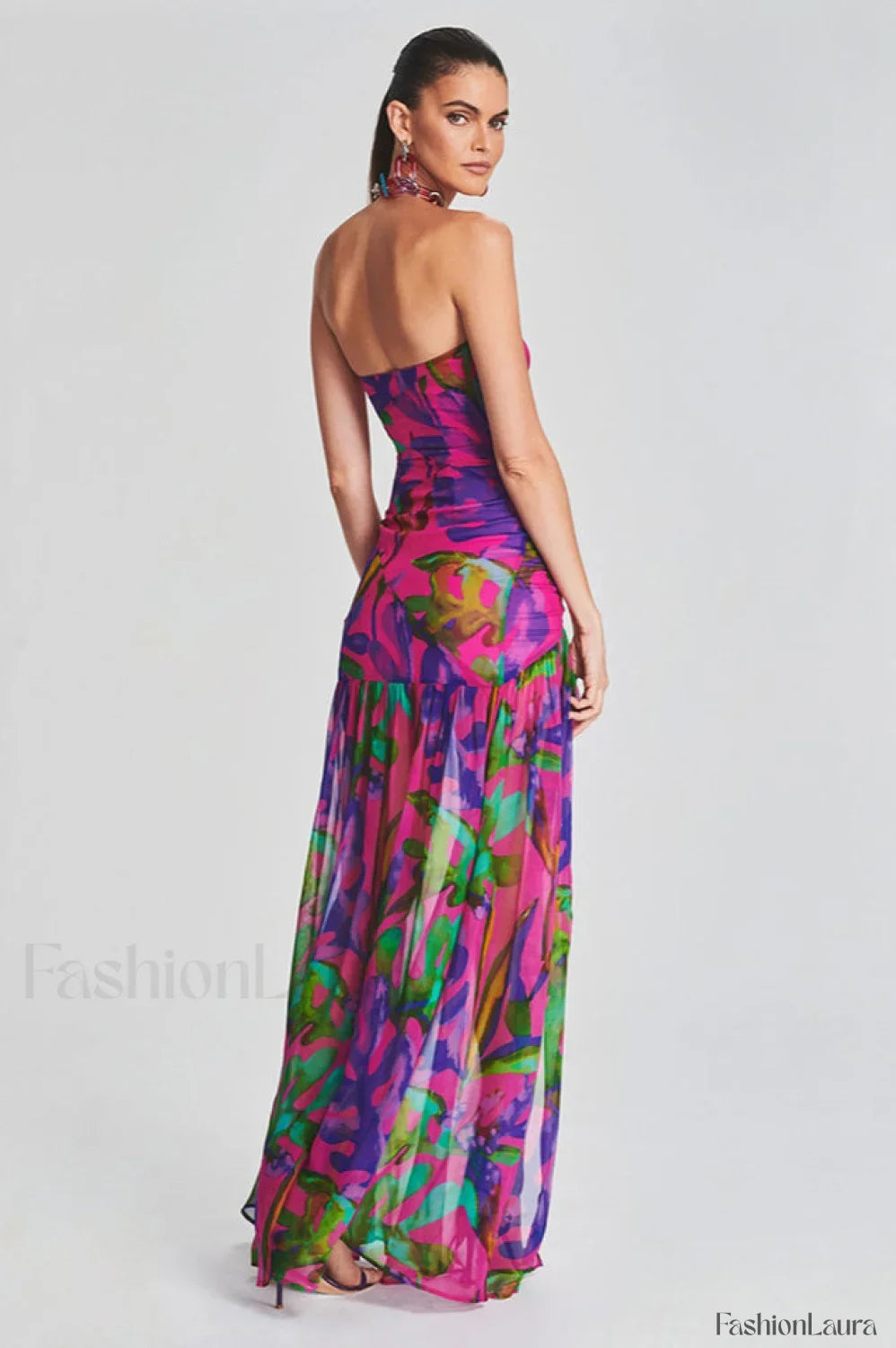 Nicole Silk Stylish Chiffon Midi Dress