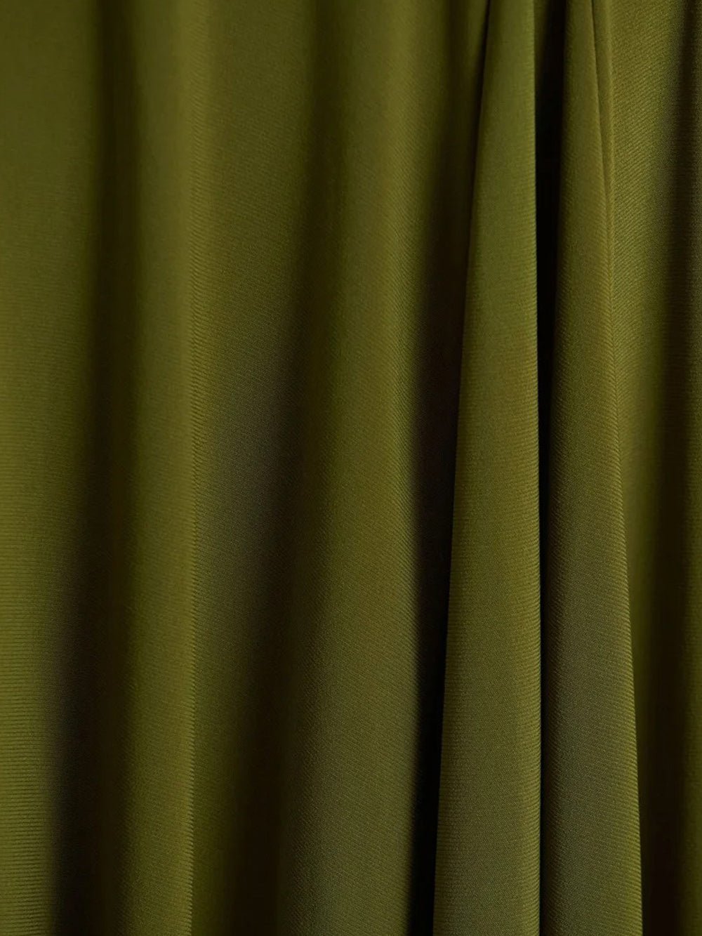Green Long Sleeve Asymmetric Neck Ring Detail Ruched Drape High Low Bodycon Midi Dress