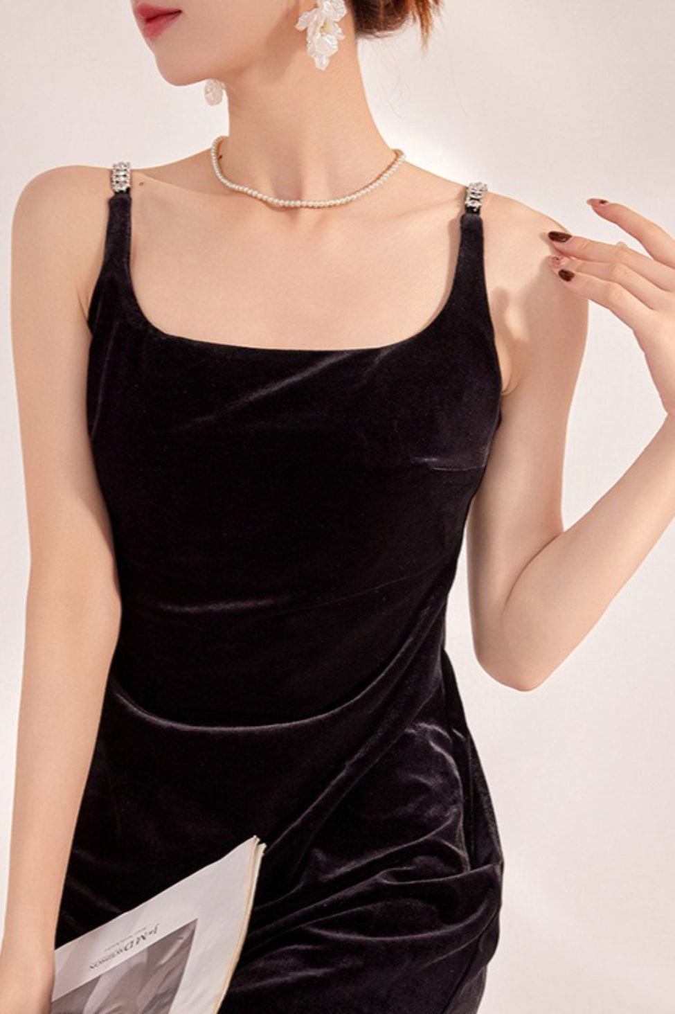 Sexy Velvet Strappy Backless Maxi Dress