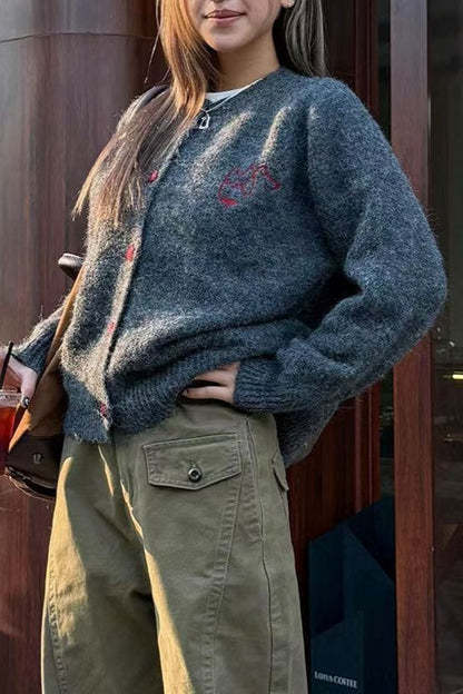 Vintage Loose Fit Round Neck Knit Sweater