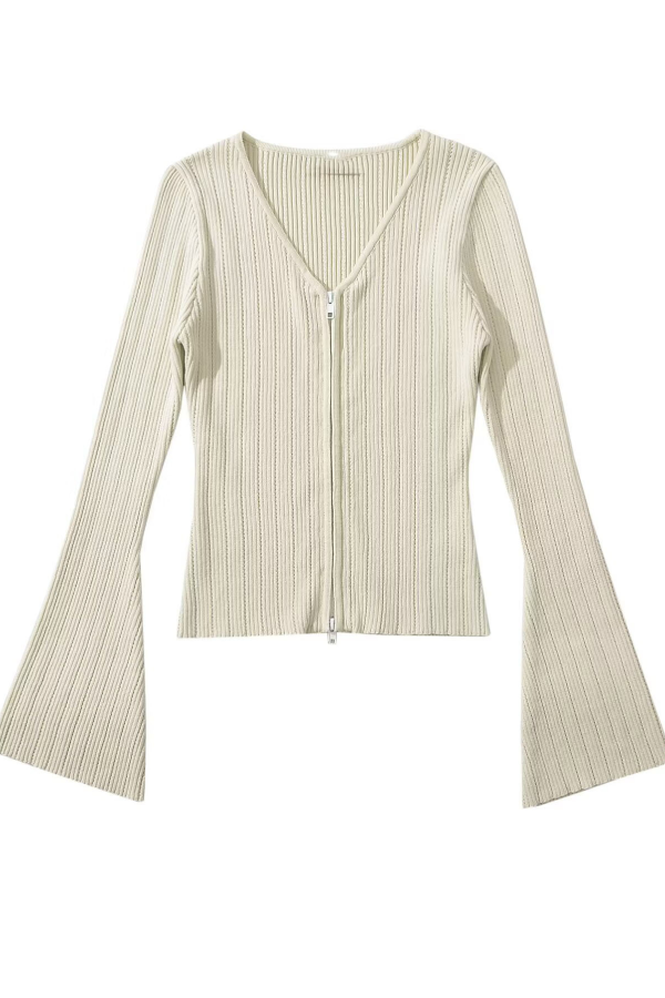V-neck Knitted Cardigan Slim Sweater