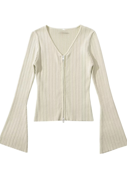 V-neck Knitted Cardigan Slim Sweater