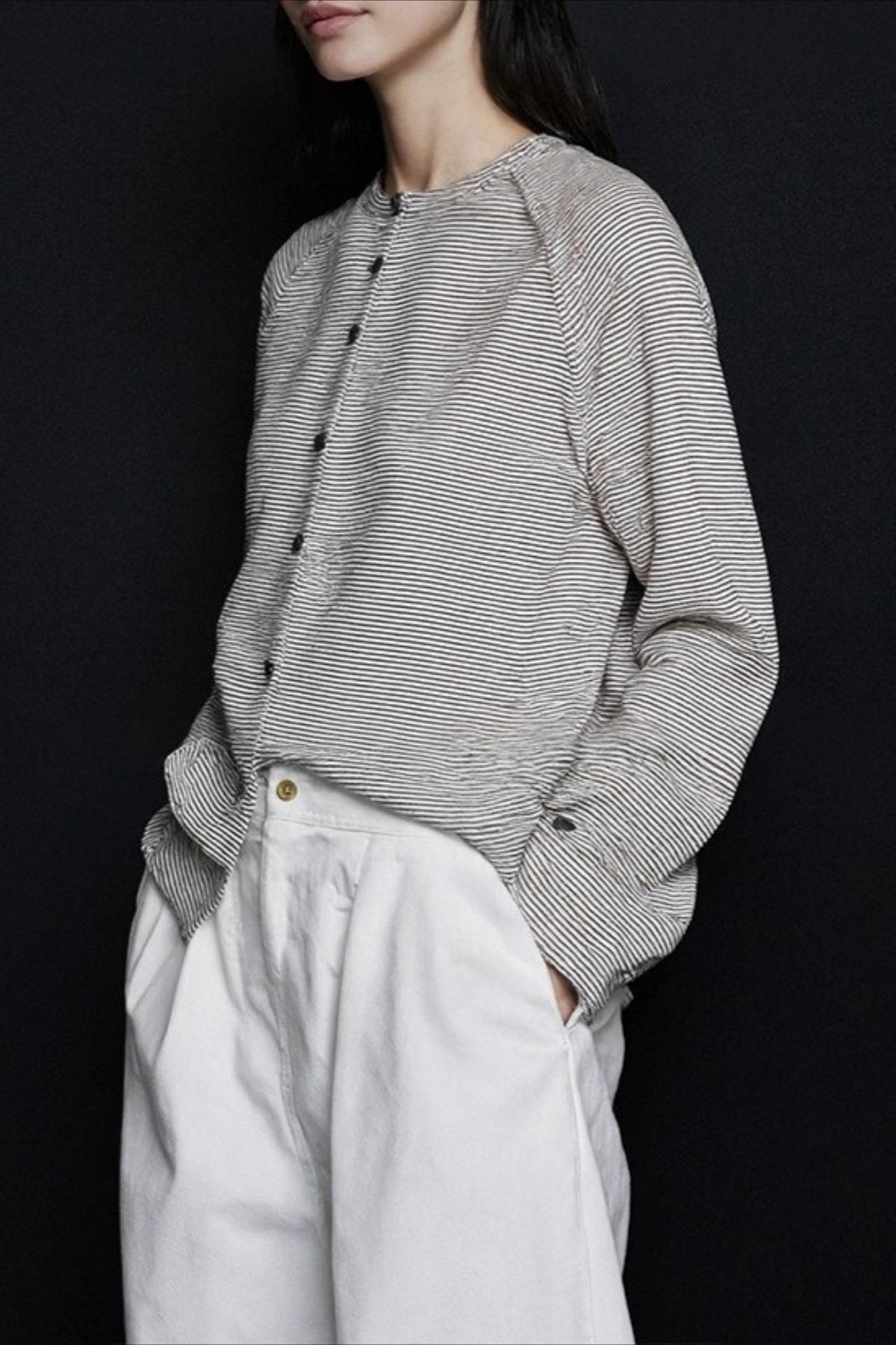 Relaxed Fit Striped Knit Top