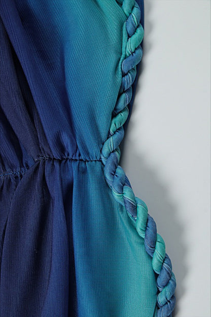 Sexy Backless Hollow Beach Maxi Dress Set