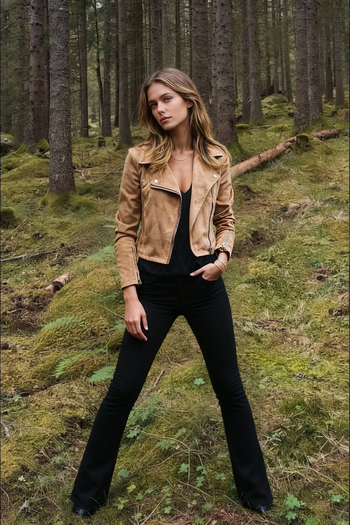 Fashion Solid Color Cool Zipper Jacket