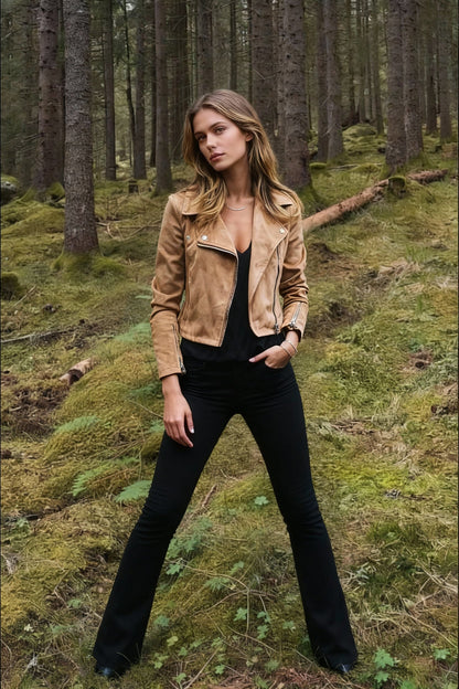 Fashion Solid Color Cool Zipper Jacket