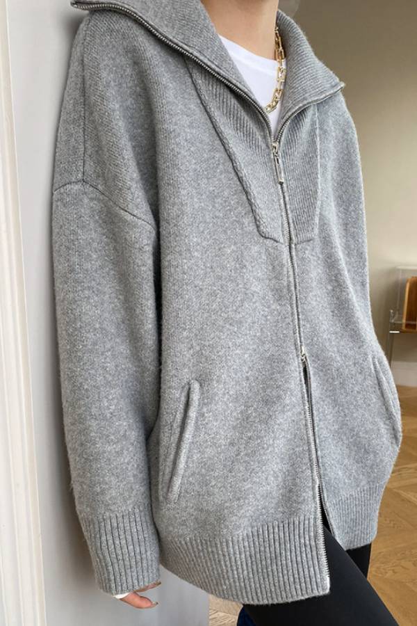 Oversized Open Collar Cardigan