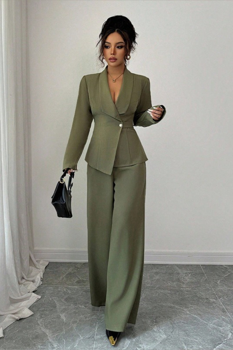 Long Sleeve Two Piece Blazer Pants Set