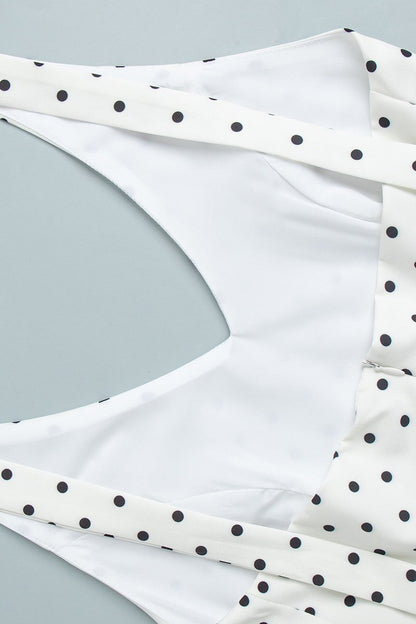 Sexy Polka Dot Halter Wide Leg Pants Set