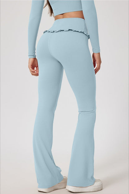 Lace Detail High-Rise Booty Sculpting Yoga Leggings
