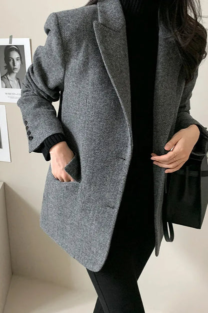 Versatile Wool Casual Blazer
