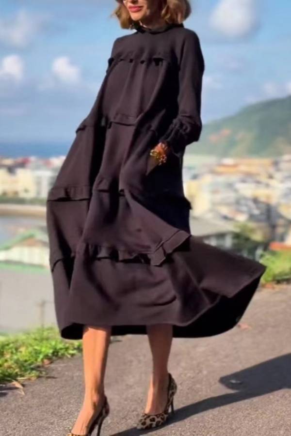 Layered Ruffle Loose Dress