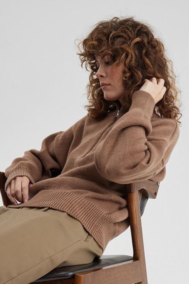 Cozy Half Zip Knit Sweater
