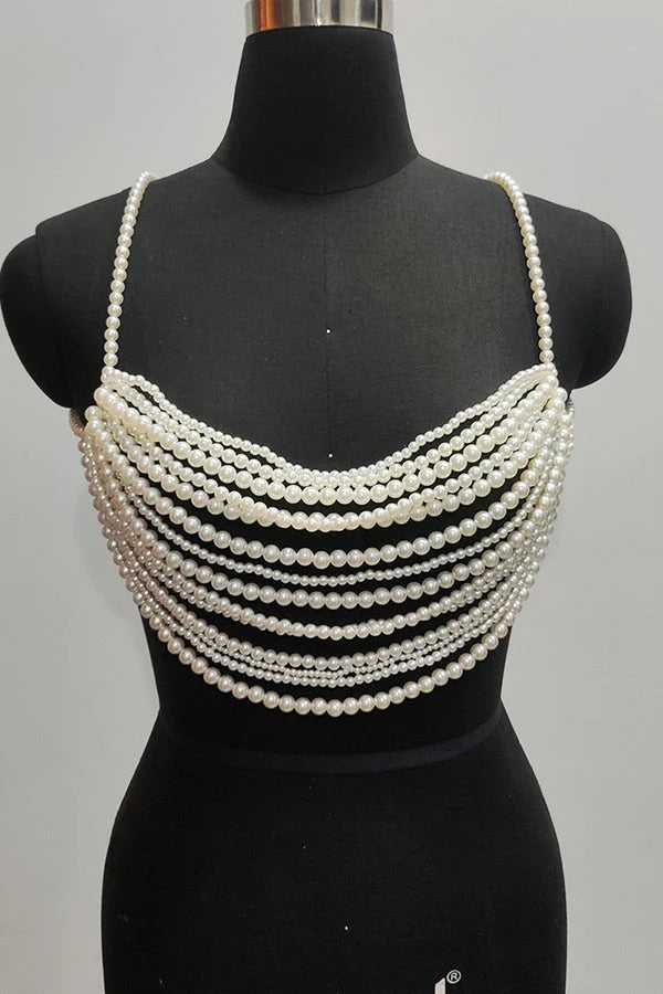Multi-layer Faux Pearl Bra