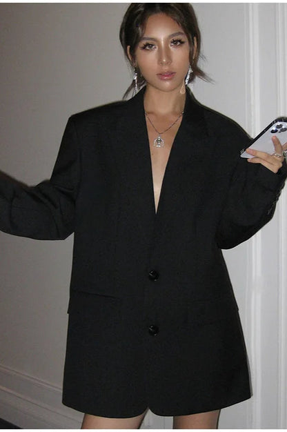 Wide Shoulder Office Blazer