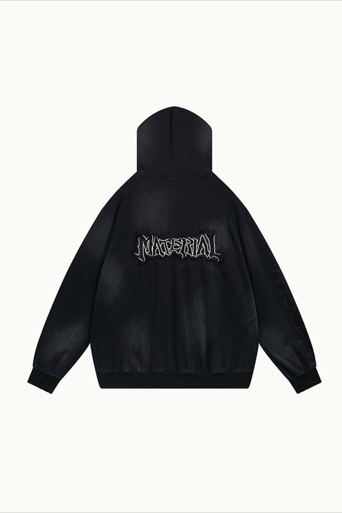 Distressed Washed Appliqué Letter Hoodie