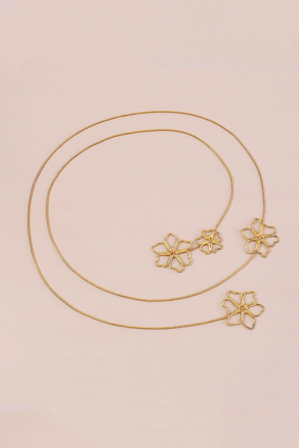 Flower Metal Chain Necklace