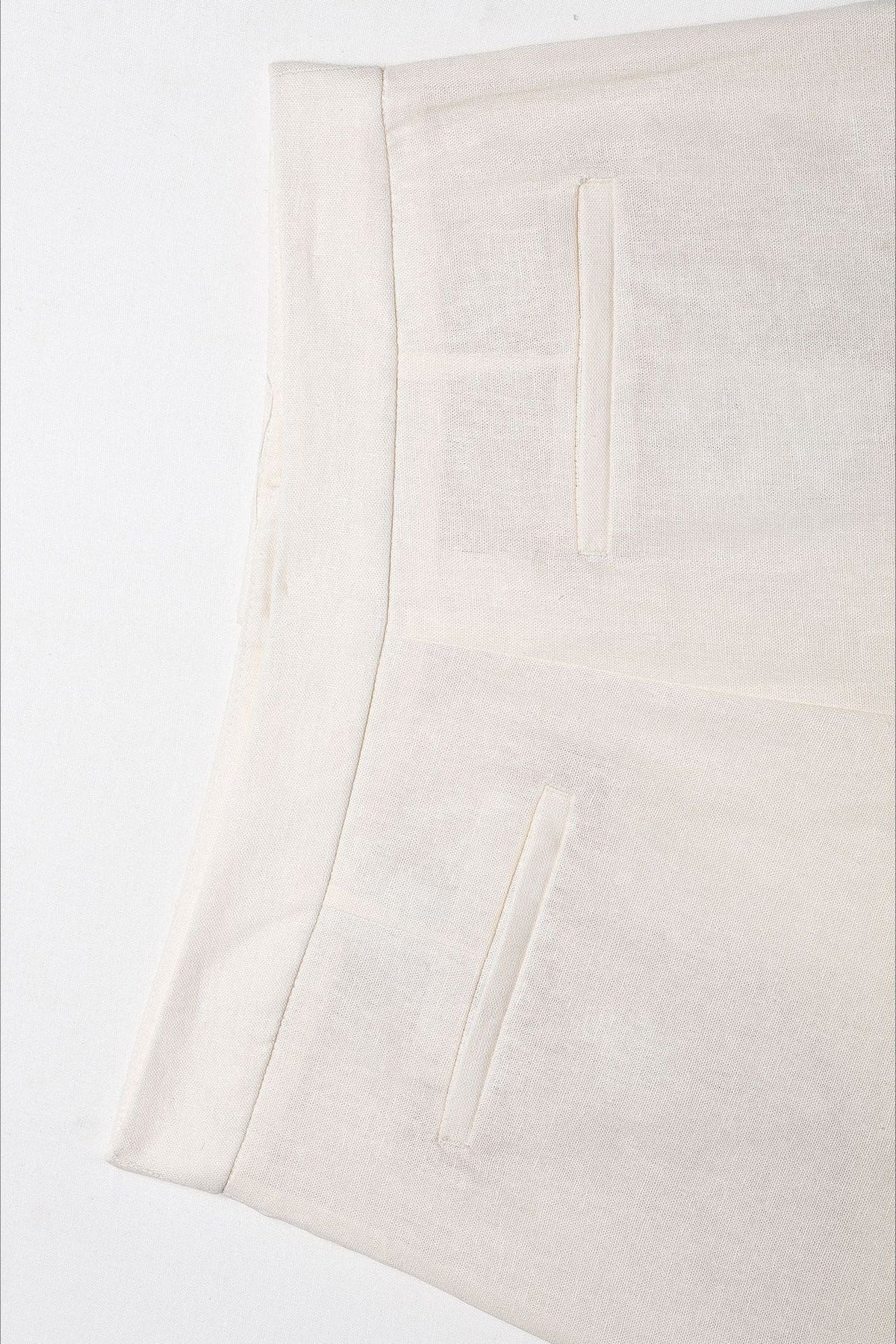 Linen Blend Pleated Casual Shorts